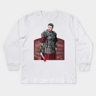 Russell Crowe - An illustration by Paul Cemmick Kids Long Sleeve T-Shirt